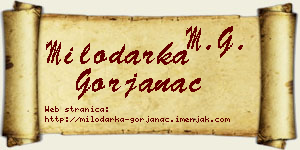 Milodarka Gorjanac vizit kartica